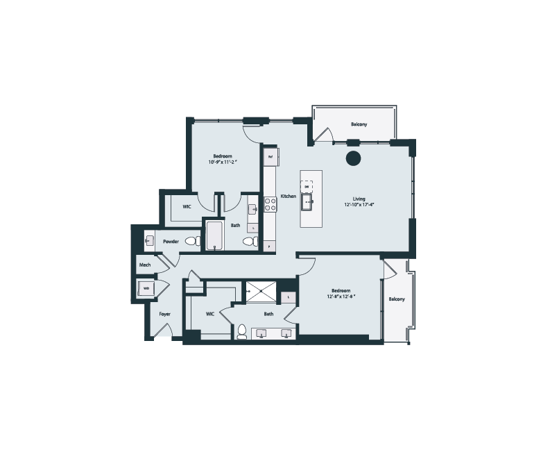 Floor plan layout diagram for B2-2